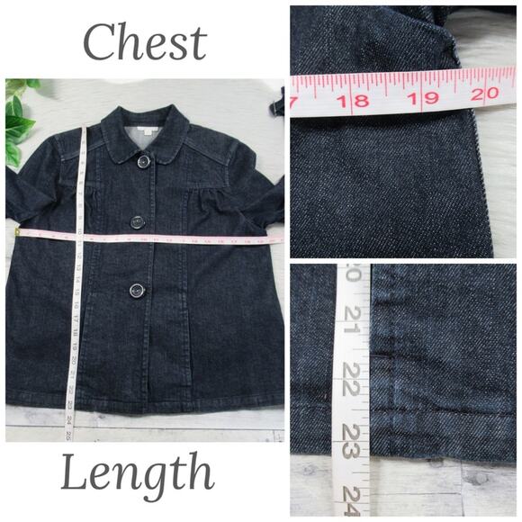 CHARTER CLUB Vintage Dark Wash Denim Jean Jacket Women’s Size Medium - Picture 4 of 12